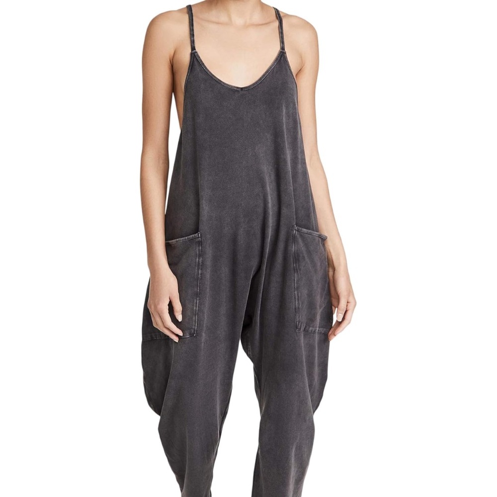 FP Movement by Free People Charcoal Jumpsuit Hotshot Onesie Size Small